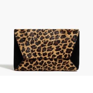 J.CREW Calf Hair & Suede Leopard Envelope Clutch